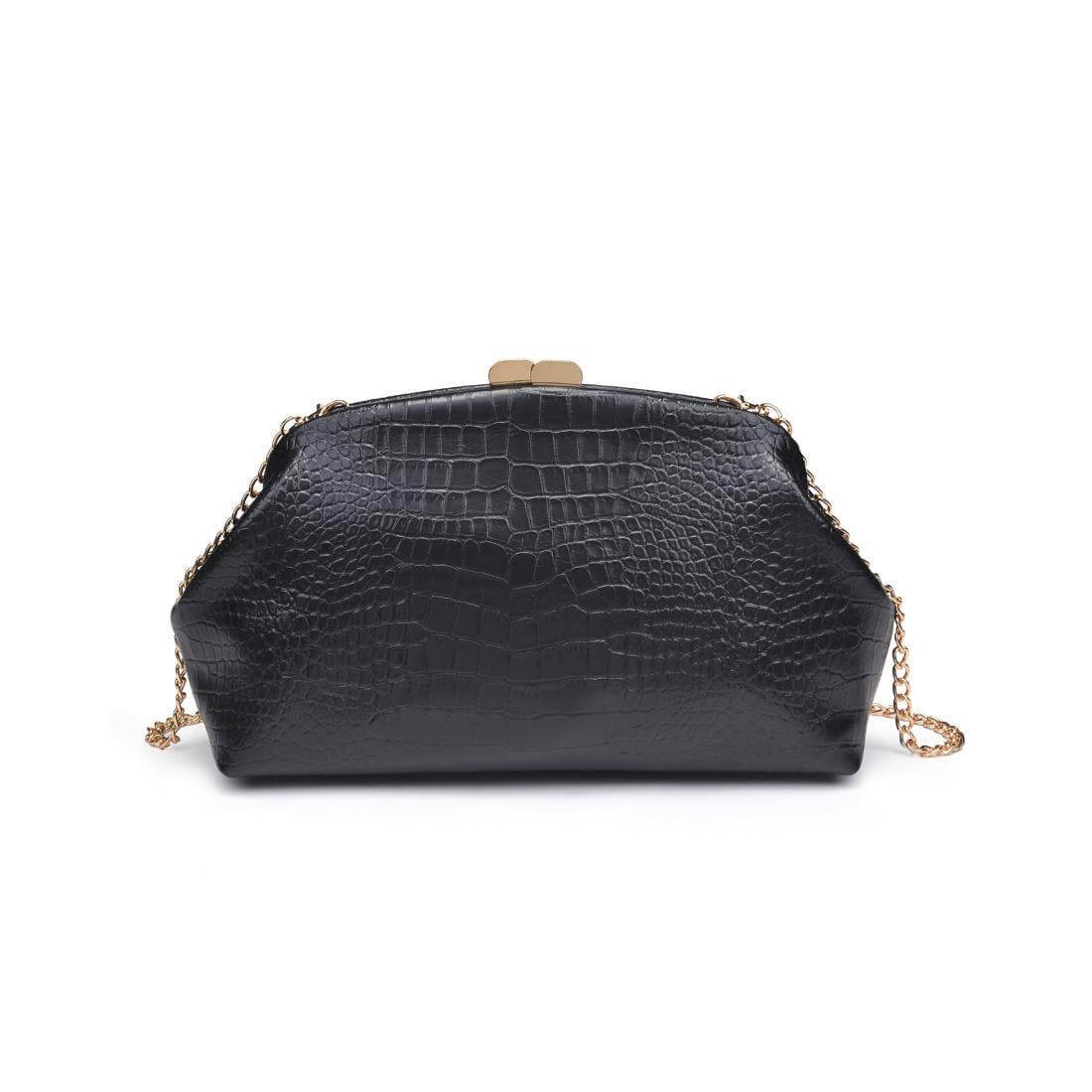 Black Croc-Embossed Clutch – Alicia DiMichele Boutique