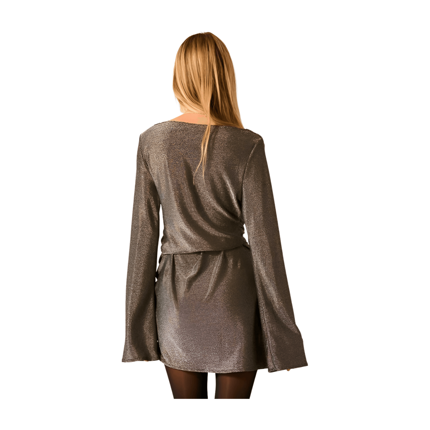 Metallic Cowl Neck Mini Dress – Alicia DiMichele Boutique