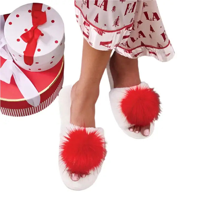 Red Pom Slippers – Alicia DiMichele Boutique