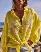 Golden Hour Palm Gauze Shirt – Alicia DiMichele Boutique