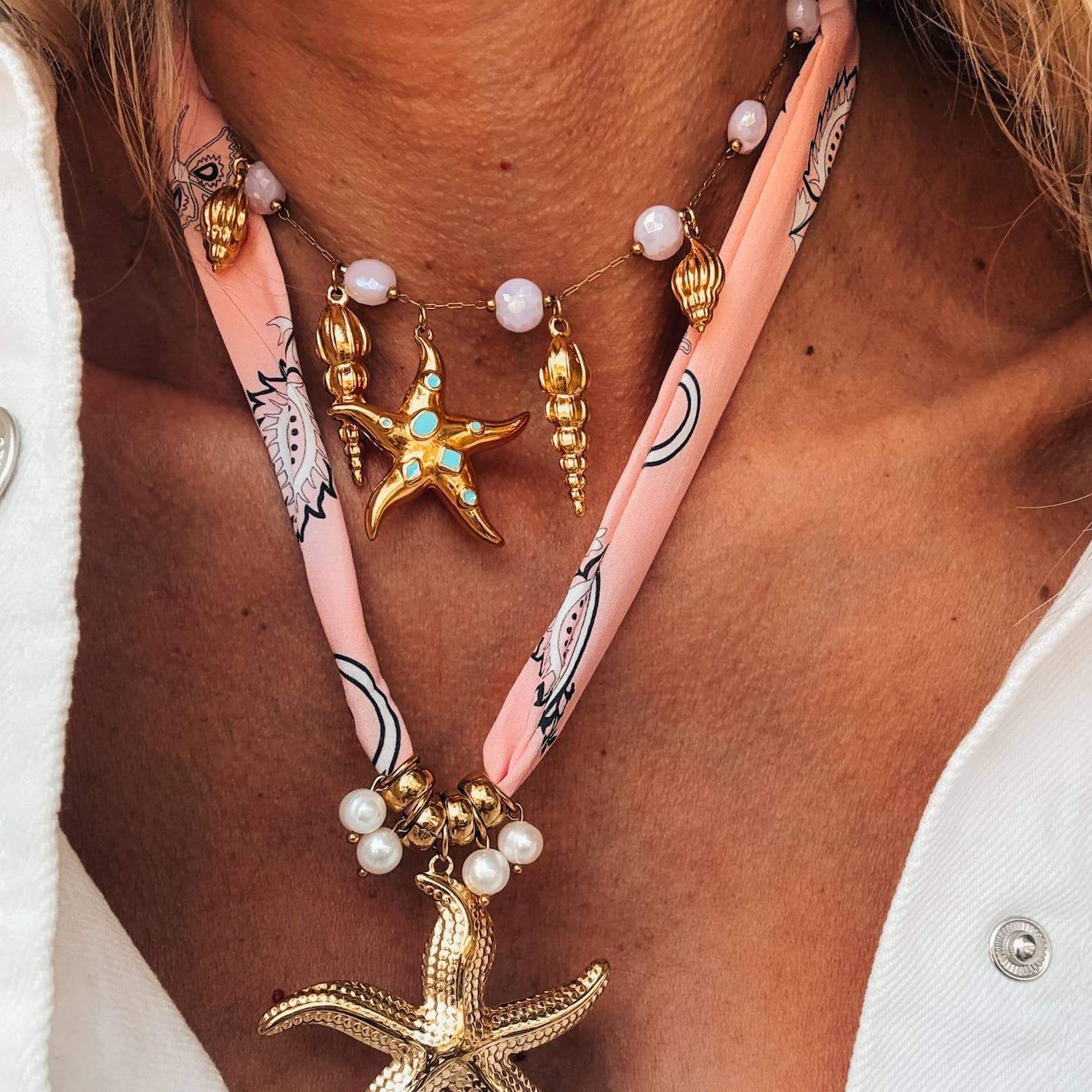 Bubblegum Bandana Starfish Necklace – Alicia DiMichele Boutique