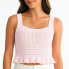Pretty In Pink Ruffle Knit Tank – Alicia DiMichele Boutique