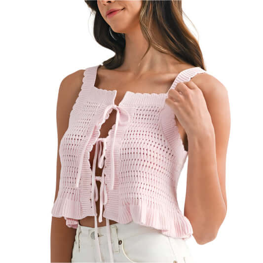 Pretty In Pink Ruffle Knit Tank – Alicia DiMichele Boutique