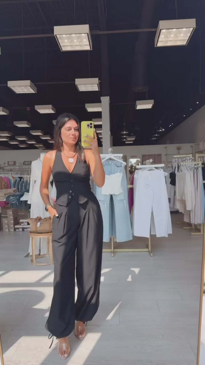 Power Move Halter Vest – Black – Alicia DiMichele Boutique