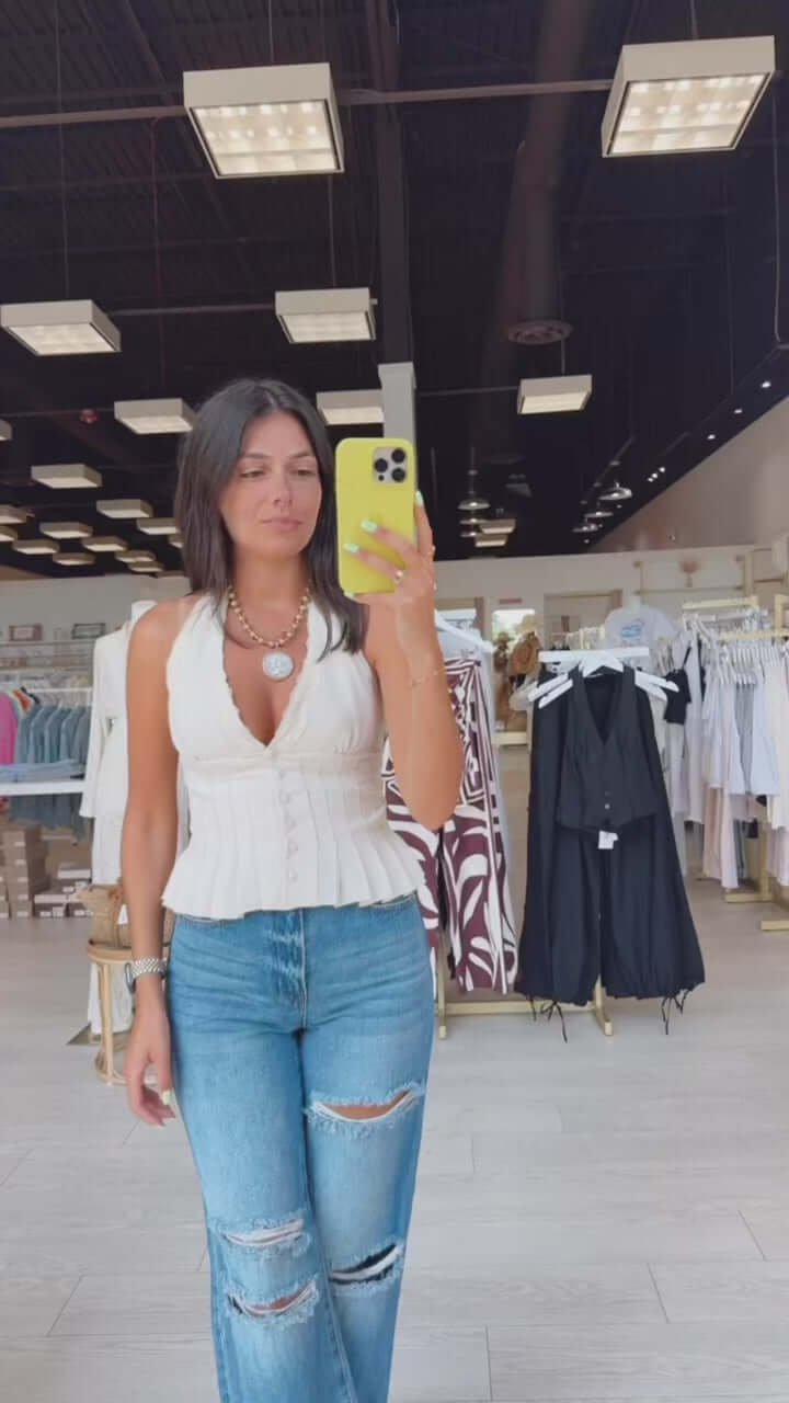 Champagne Chiffon Halter Top – Alicia DiMichele Boutique