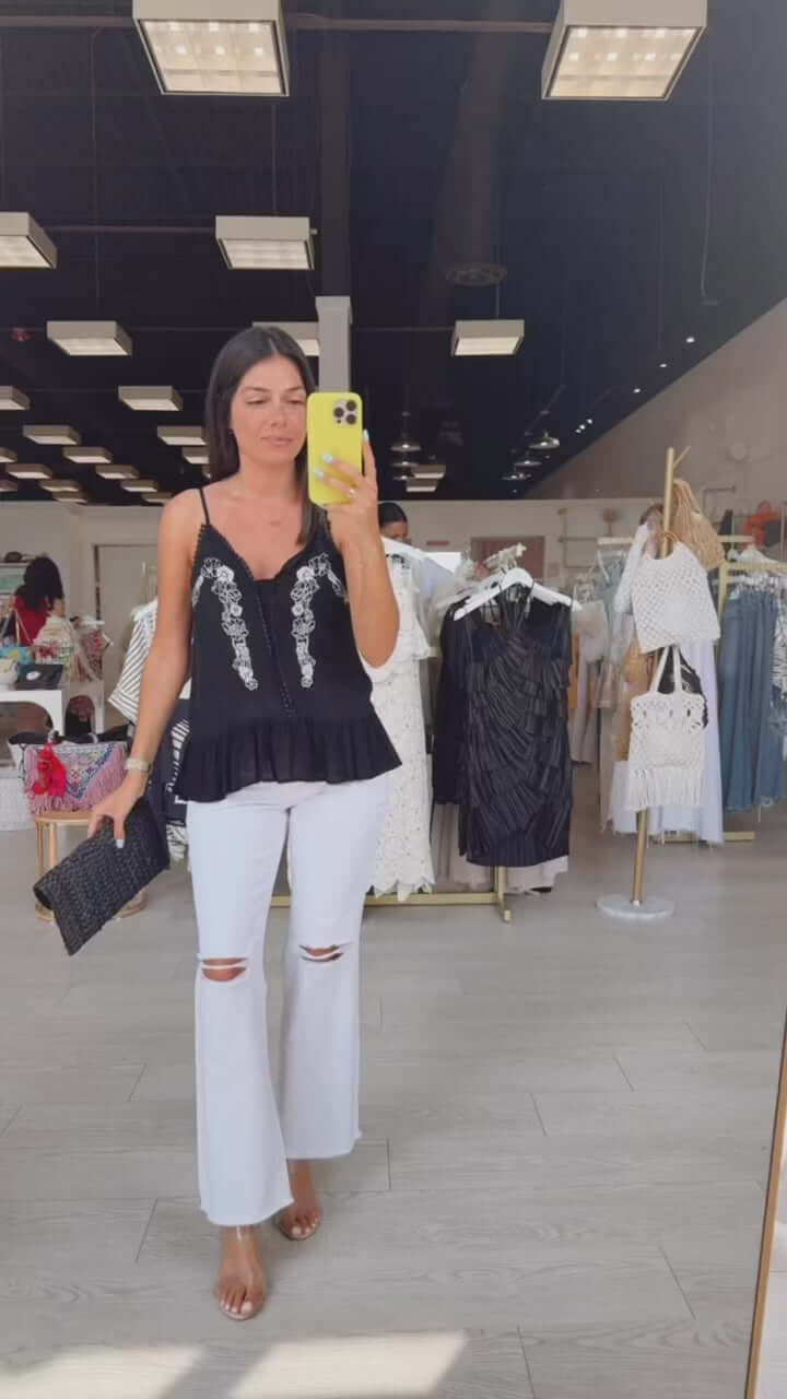 Petal Daze Embroidered Tank – Alicia DiMichele Boutique