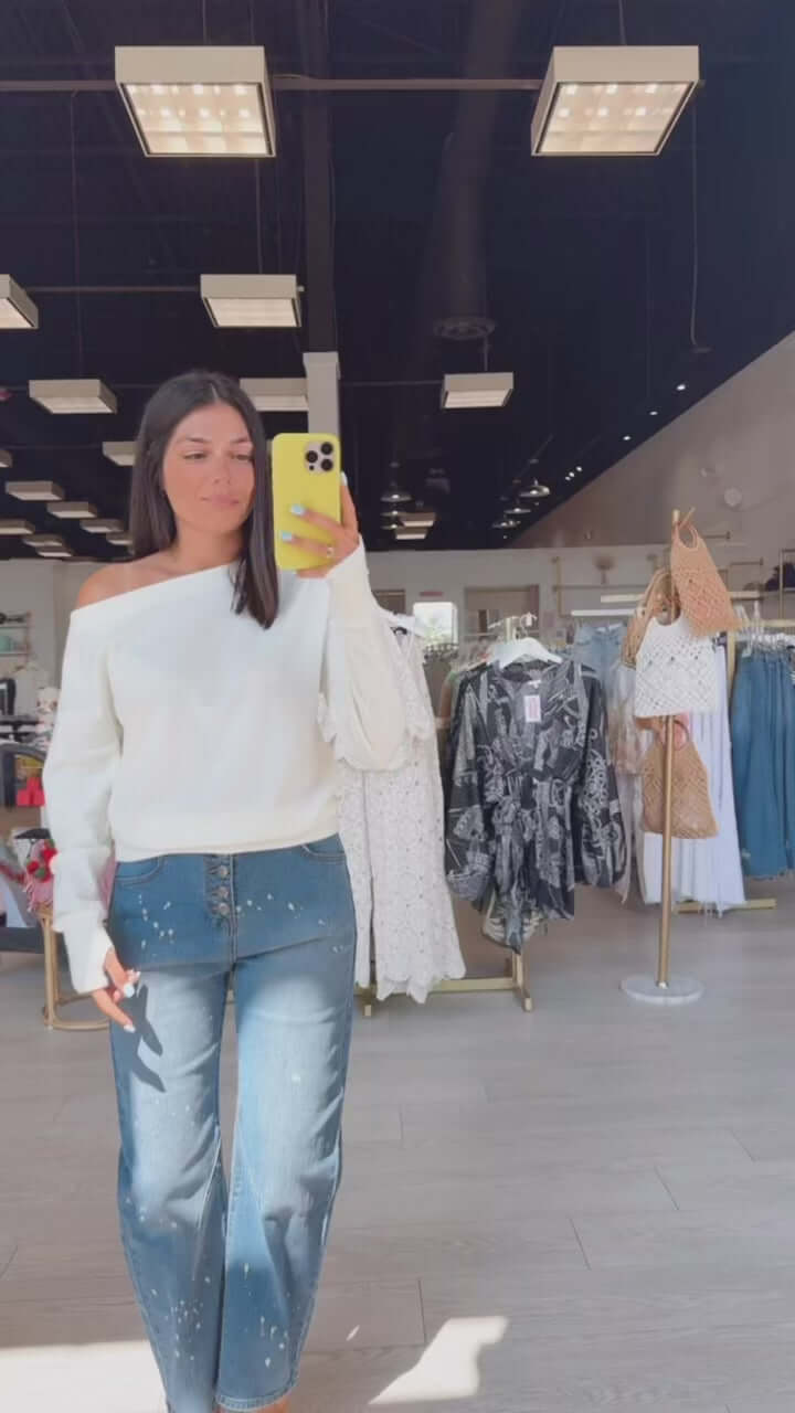 Drop Sleeve Boat Neck Top - Cream – Alicia DiMichele Boutique