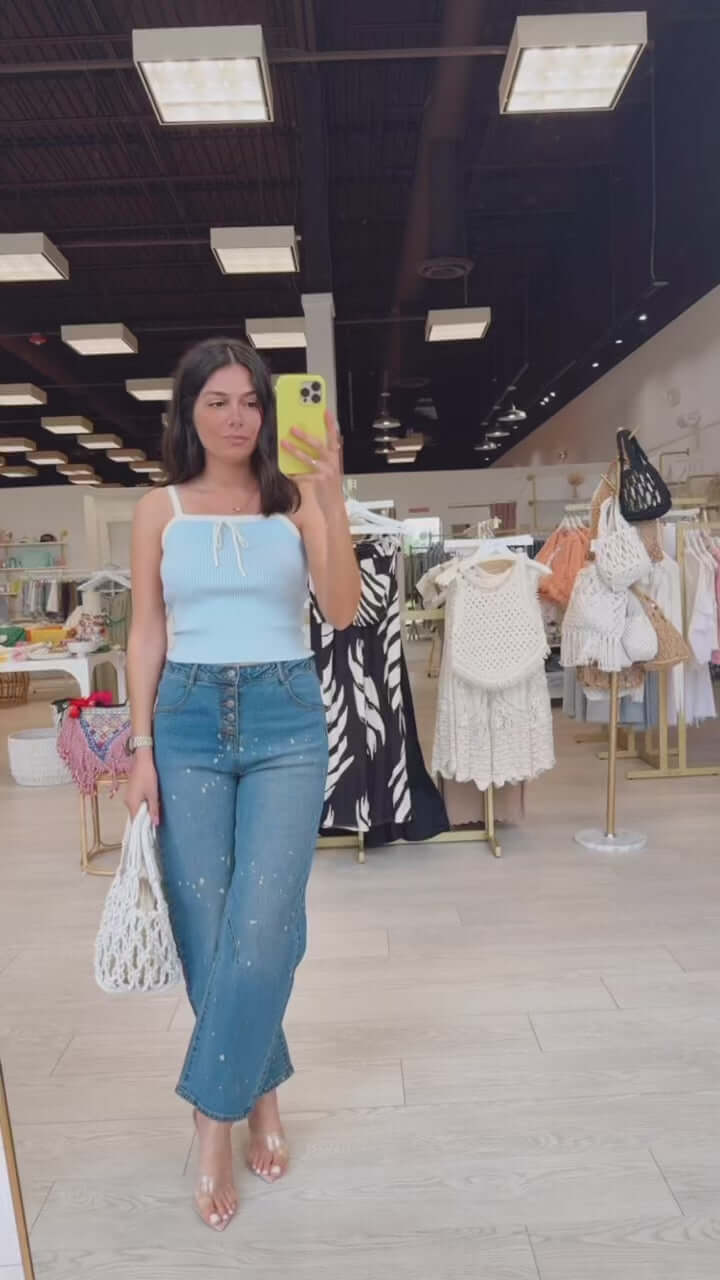 Paint Drop Button Fly Jeans – Alicia DiMichele Boutique