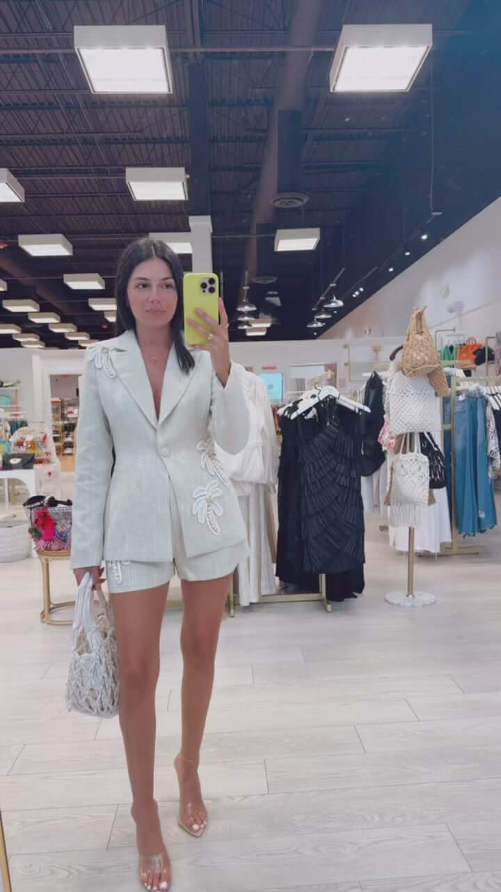 Palm Club Blazer Short Set – Alicia DiMichele Boutique