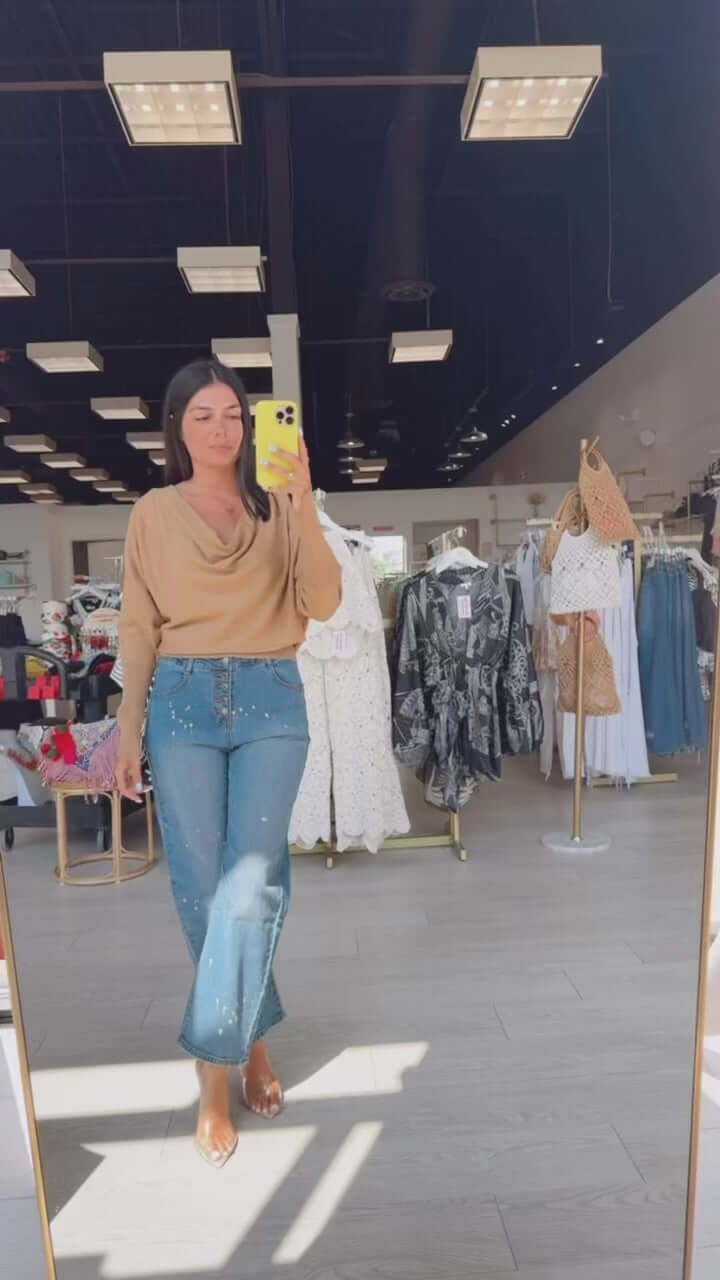 Dolman Knit Pullover – Camel – Alicia DiMichele Boutique