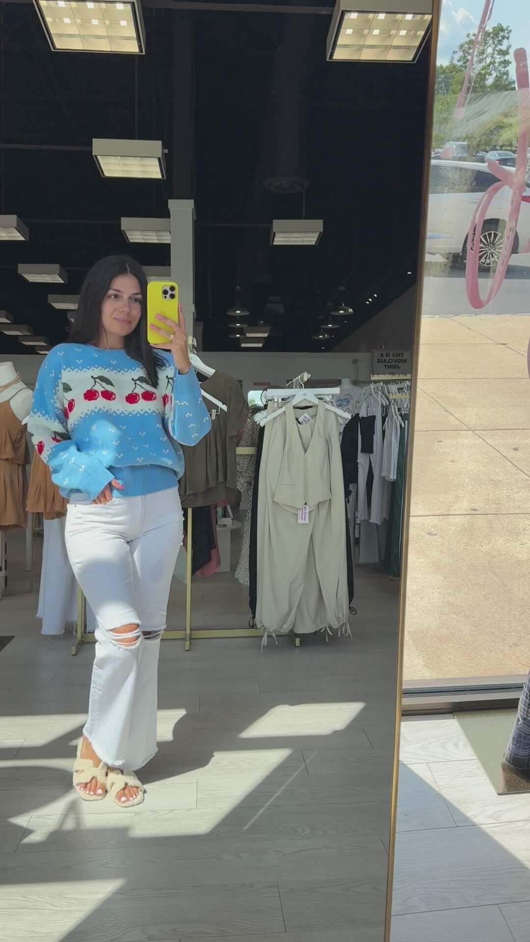 Cherry Crew Neck Sweater – Alicia DiMichele Boutique