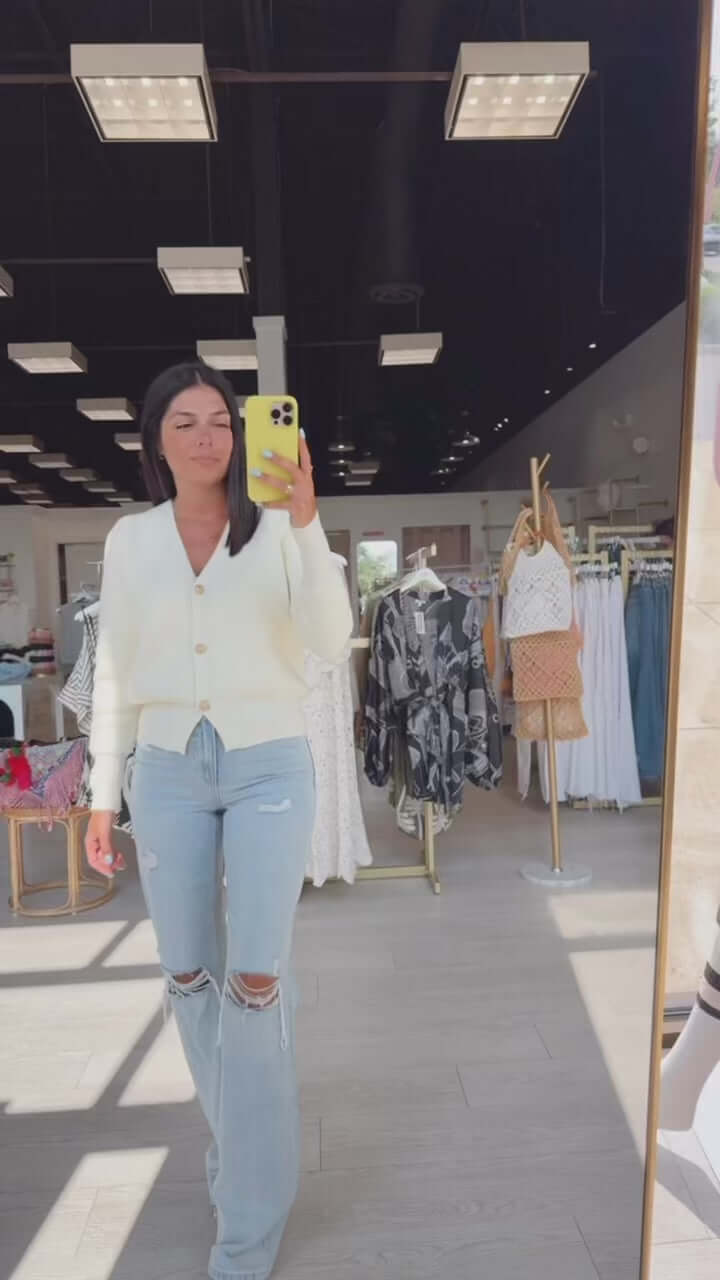 Cream Chill Button Cardigan – Alicia DiMichele Boutique