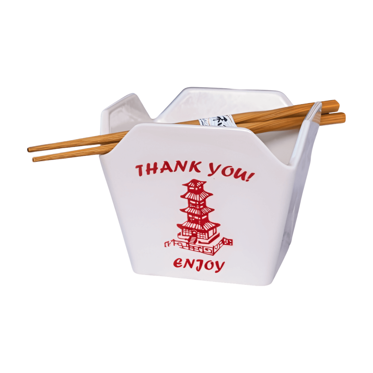 Takeout Box Serving Bowl with Chopsticks - Pagoda