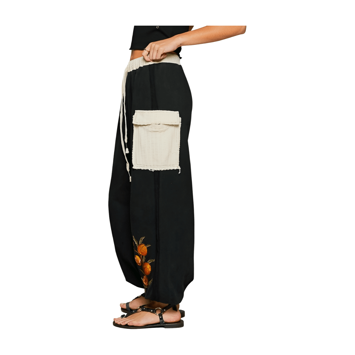 Vintage Washed French Terry Joggers - Black