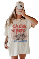Cacio E Pepe Graphic Tee available at Alicia DiMichele Boutique – stylish women’s fashion and accessories.