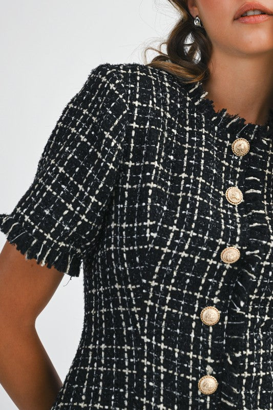 Black Tweed Flare Mini Dress – Alicia DiMichele Boutique