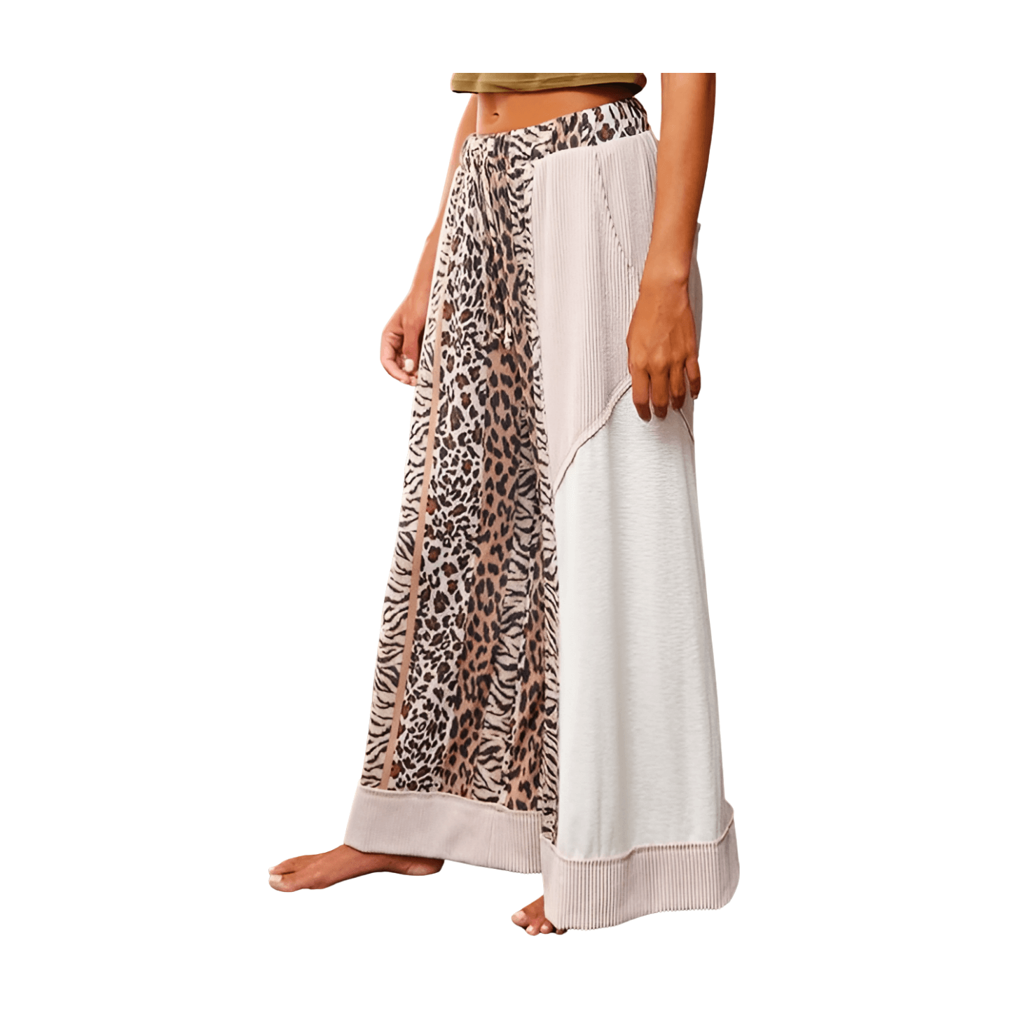 Wild Side Contrast Drawstring Pants