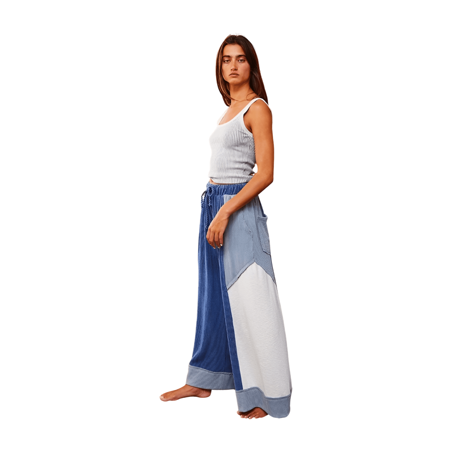 Color Block Wide Leg Pants
