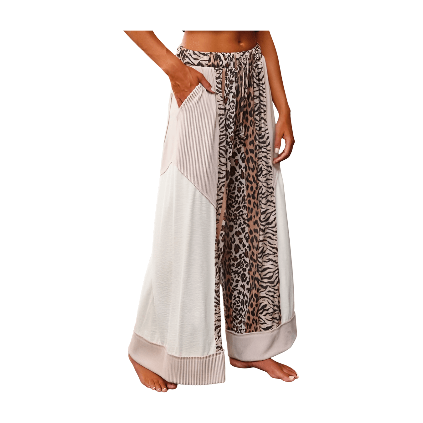 Wild Side Contrast Drawstring Pants