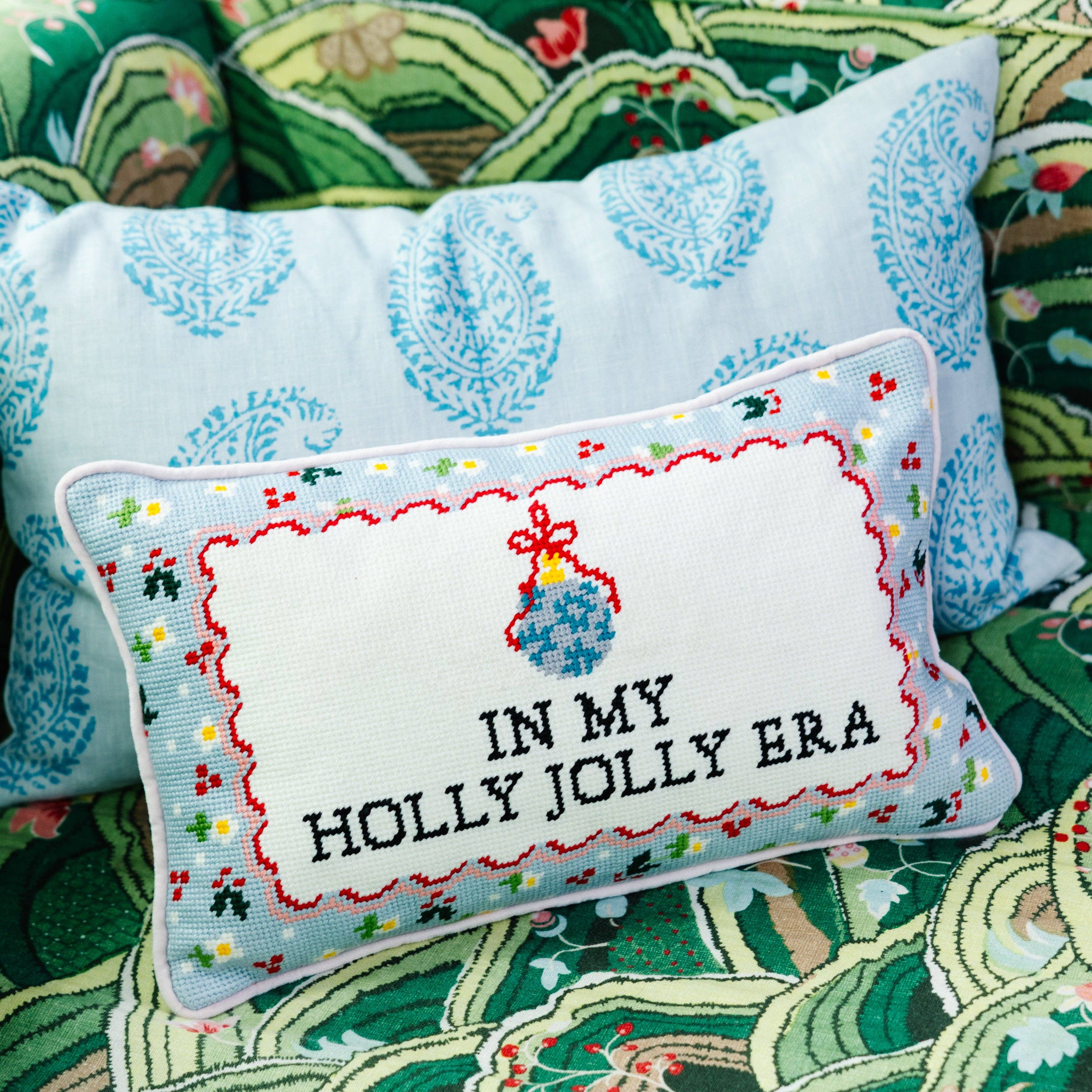 Holly Jolly Era Needlepoint Pillow – Alicia DiMichele Boutique
