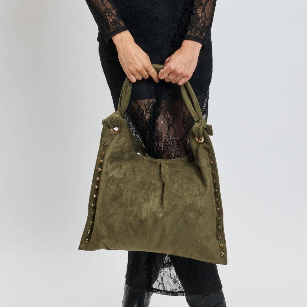 Soft Studded Hobo Bag - Olive – Alicia DiMichele Boutique