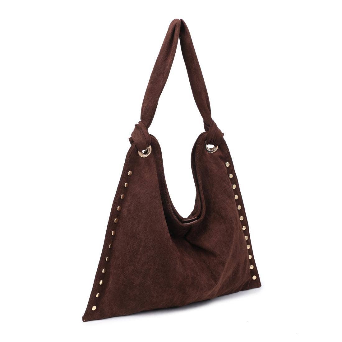 Soft Studded Hobo Bag - Chocolate – Alicia DiMichele Boutique