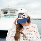 Sunday Funday Vintage Trucker Hat available at Alicia DiMichele Boutique – stylish women’s fashion and accessories.