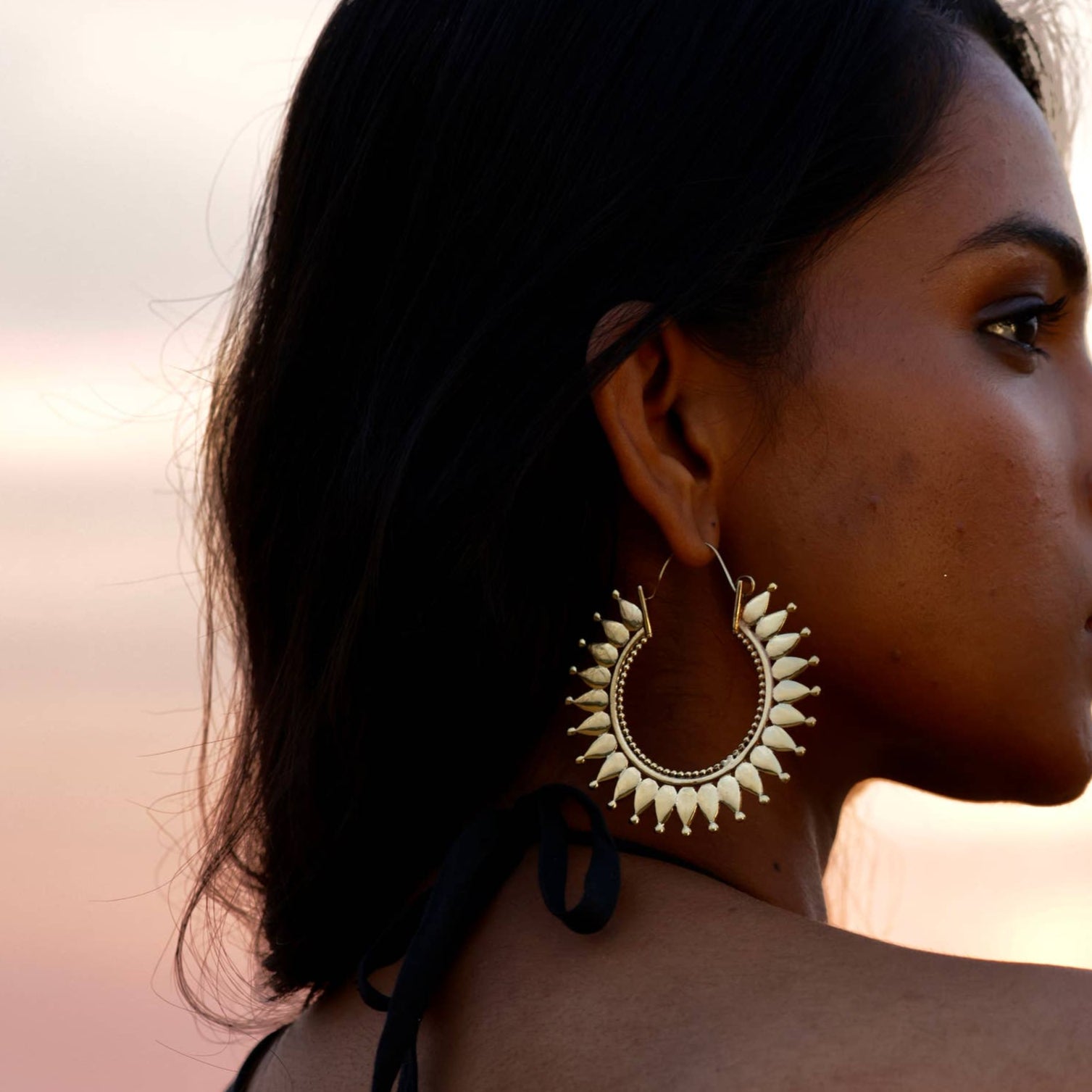 Sunbeam Radiance Hoops available at Alicia DiMichele Boutique – stylish women’s fashion and accessories.