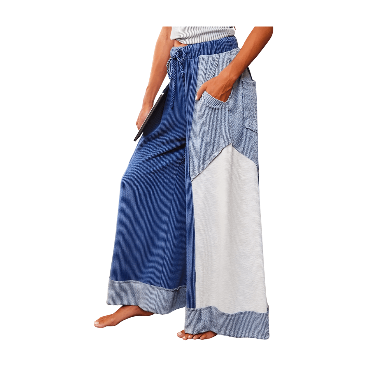 Color Block Wide Leg Pants