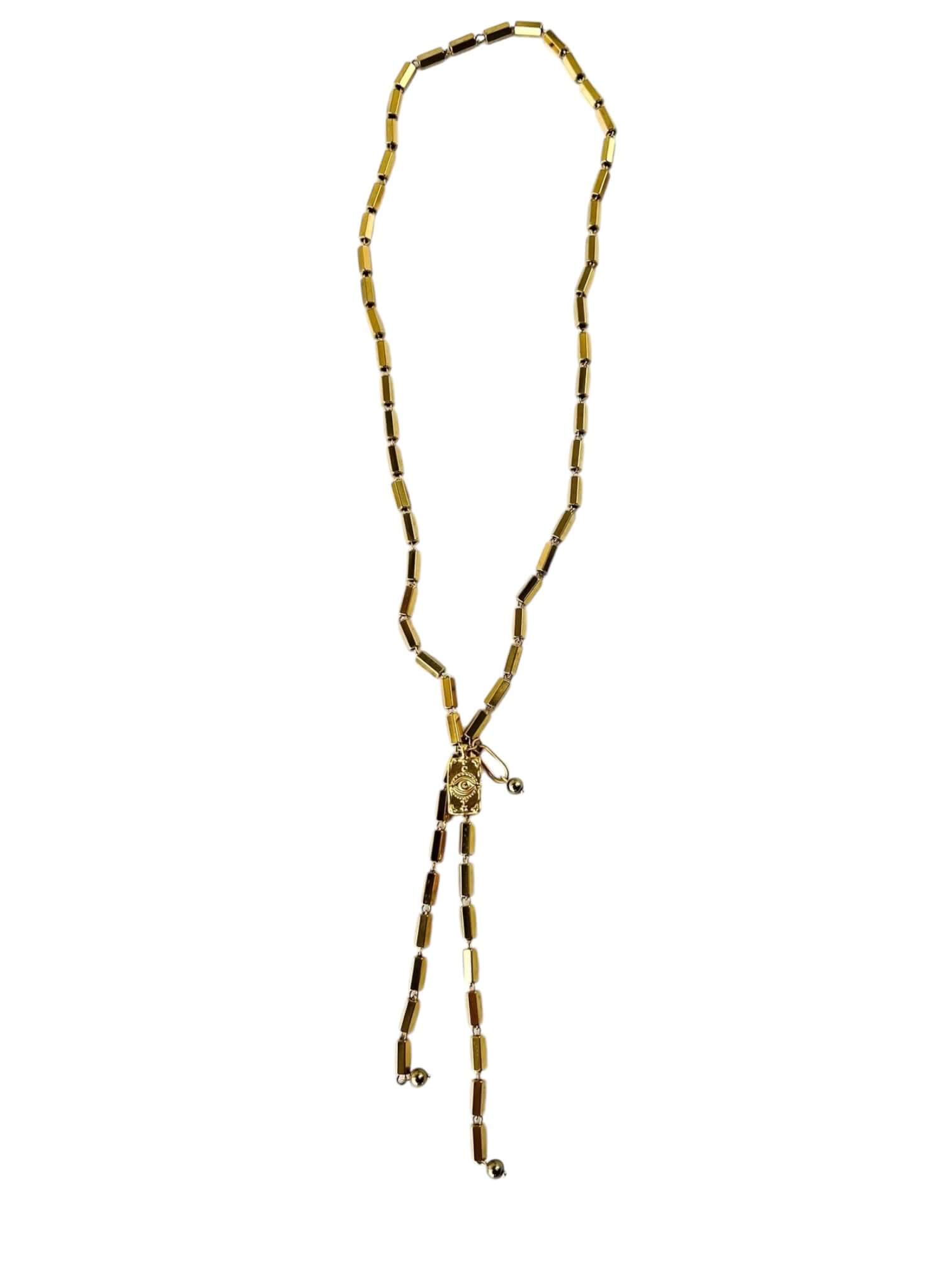 Dominica Coin & Eye Lariat Necklace Set – Alicia DiMichele Boutique