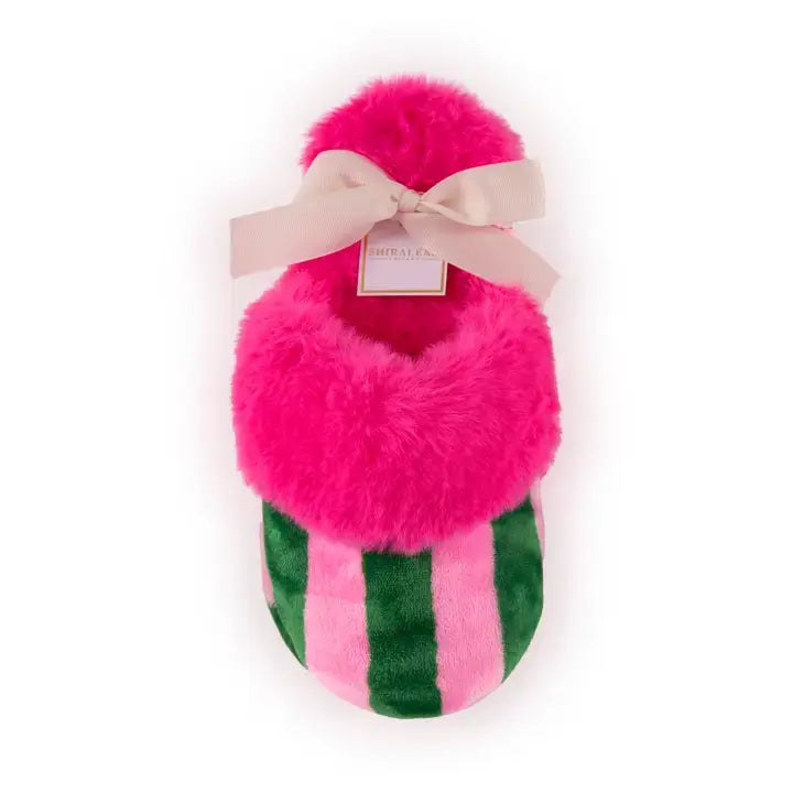 Pink Stripe Slippers – Alicia DiMichele Boutique