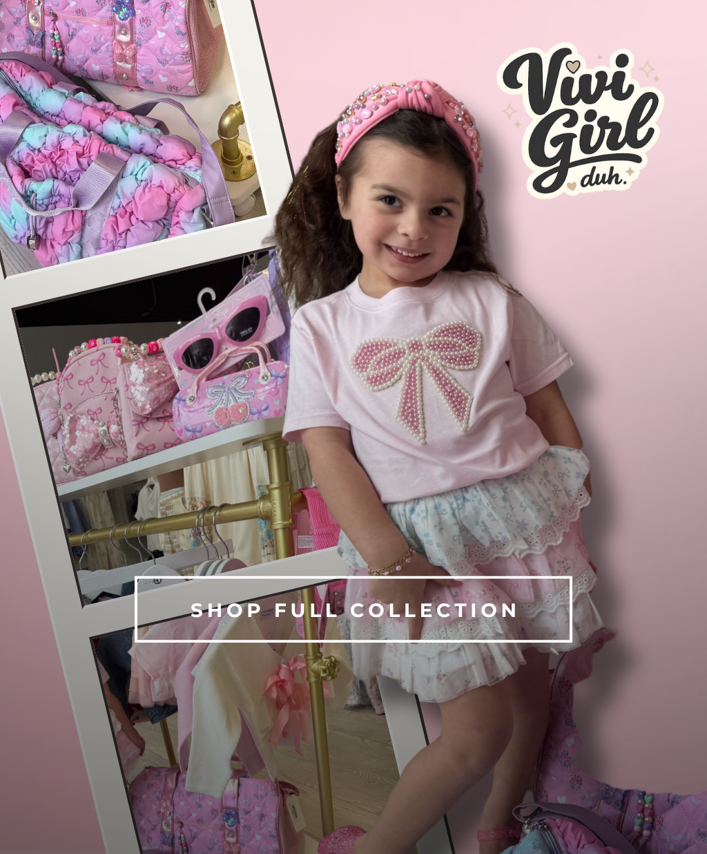 Children's clothing, Vivt Girl, DUH collection. little girls bags, little girls accessories, little girls clothes, bows, pearls, ruffles, all things pink