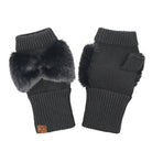 Bow Babe Faux Fur Fingerless Gloves