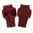 Bow Babe Faux Fur Fingerless Gloves