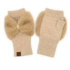 Bow Babe Faux Fur Fingerless Gloves
