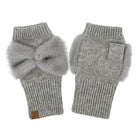 Bow Babe Faux Fur Fingerless Gloves