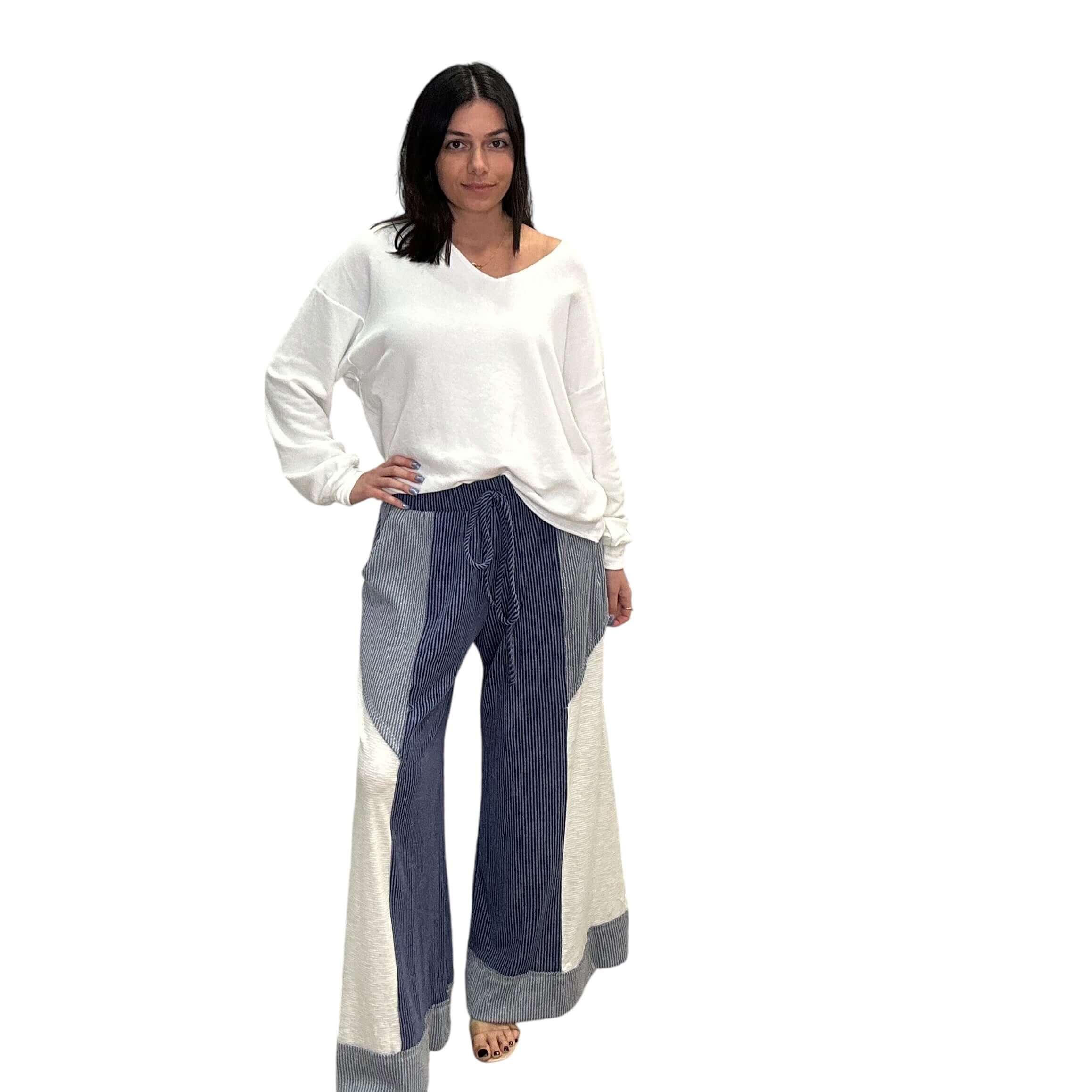Color Block Wide Leg Pants
