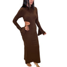 Flared Ribbed Maxi Dress