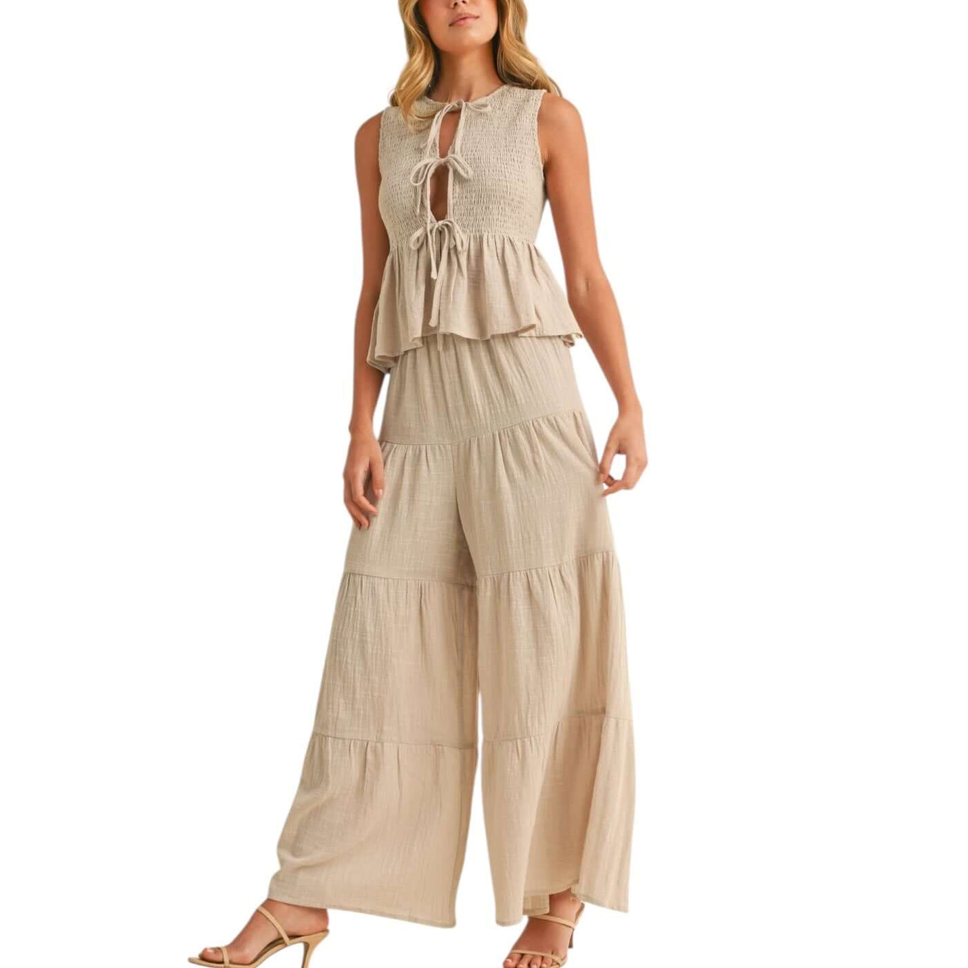 Sandswept Gauze Peplum Pant Set – Alicia DiMichele Boutique