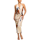 Satin Twist Midi Dress available at Alicia DiMichele Boutique – stylish women’s fashion and accessories.