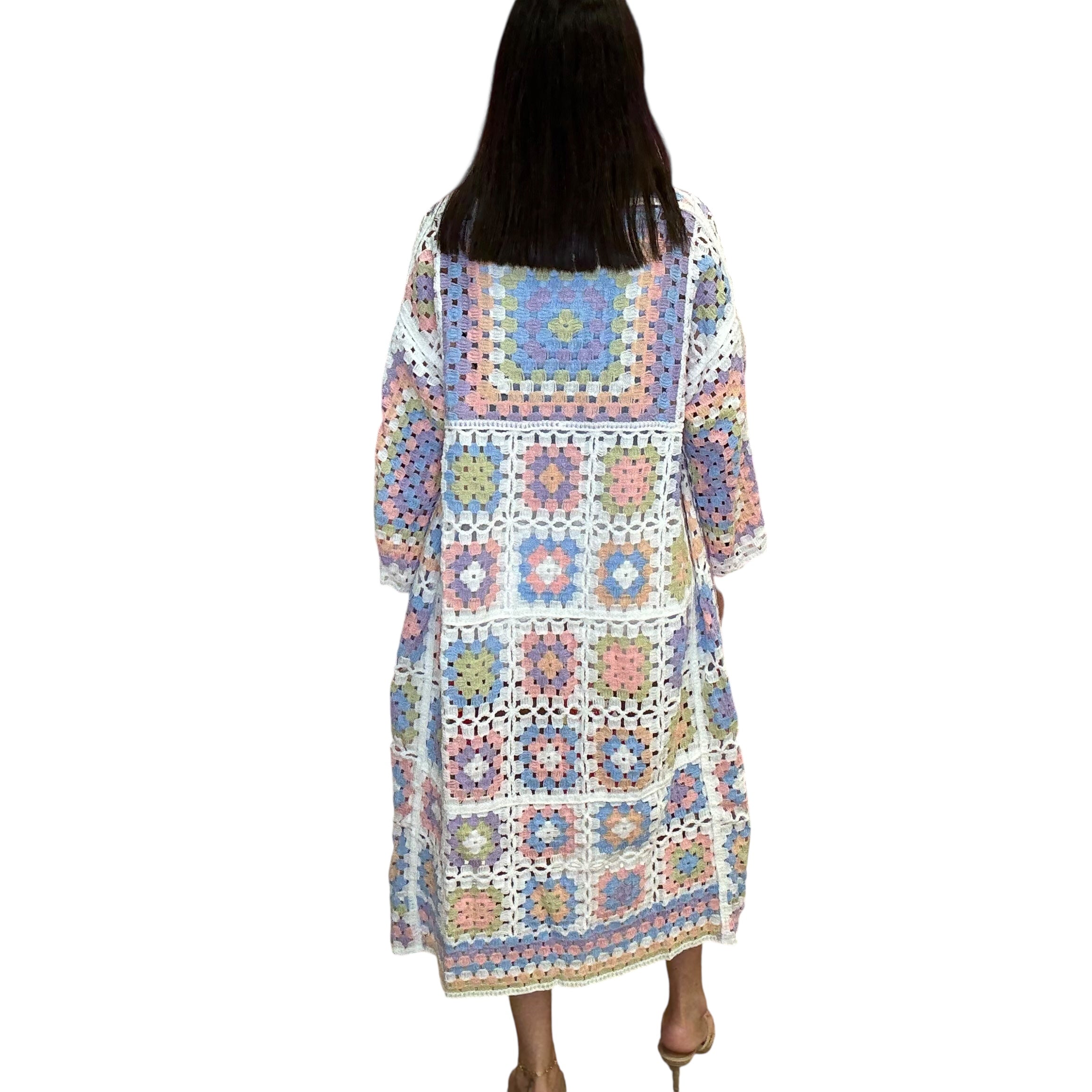 Pastel Crochet Cardigan available at Alicia DiMichele Boutique – stylish women’s fashion and accessories.