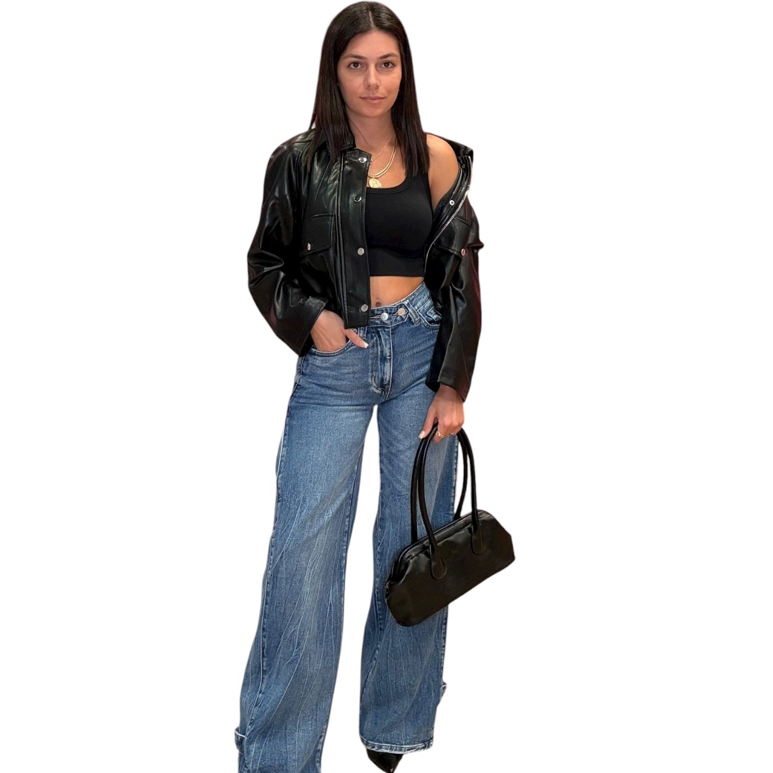 The Lowe Cropped Jacket - Black Vegan Leather -RbL puppeT – Alicia