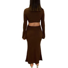 Flared Ribbed Maxi Dress