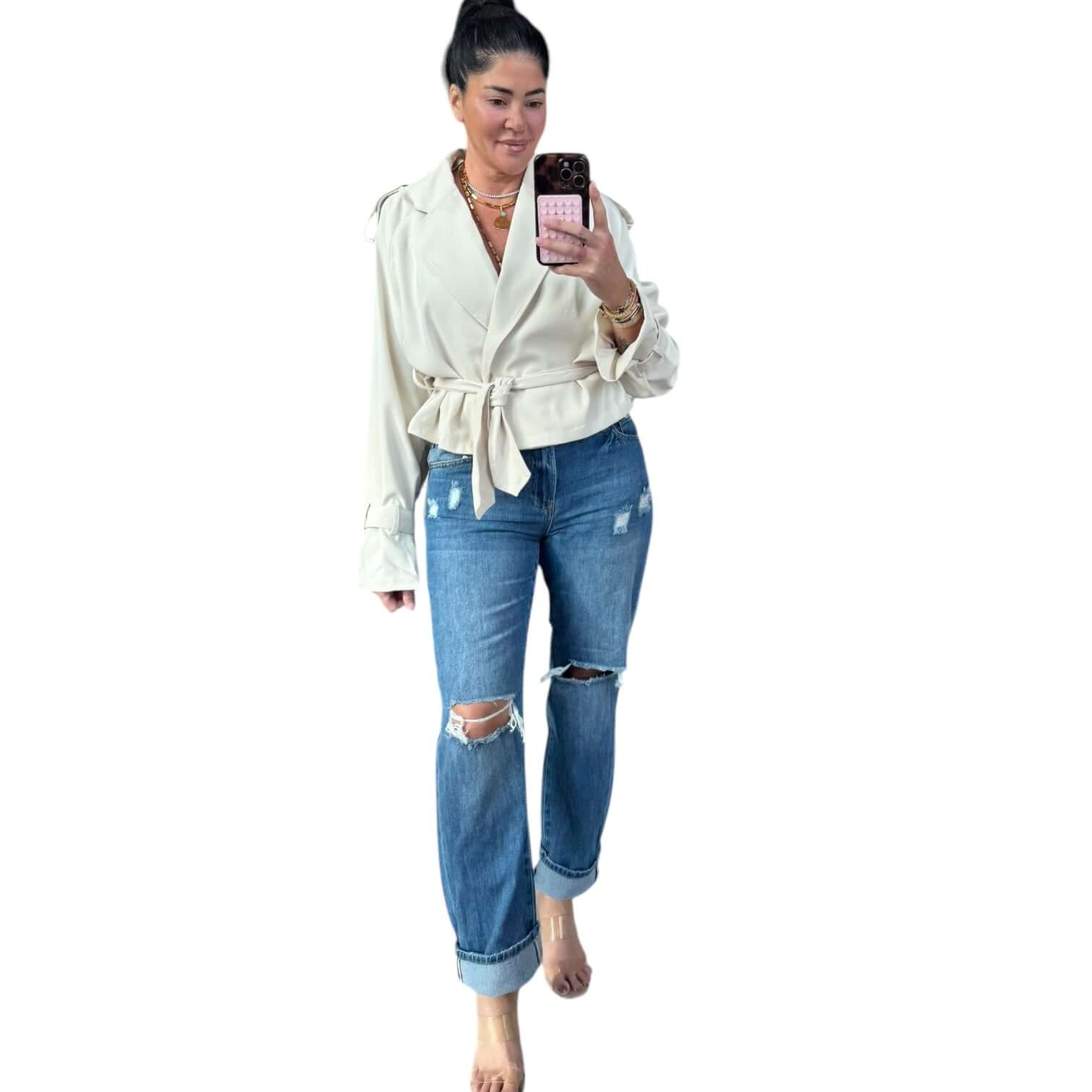 Cropped Trench Coat