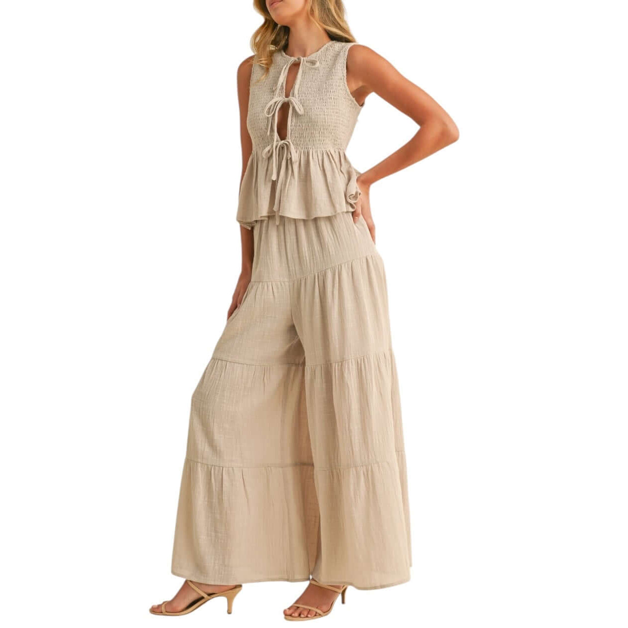 Sandswept Gauze Peplum Pant Set – Alicia DiMichele Boutique