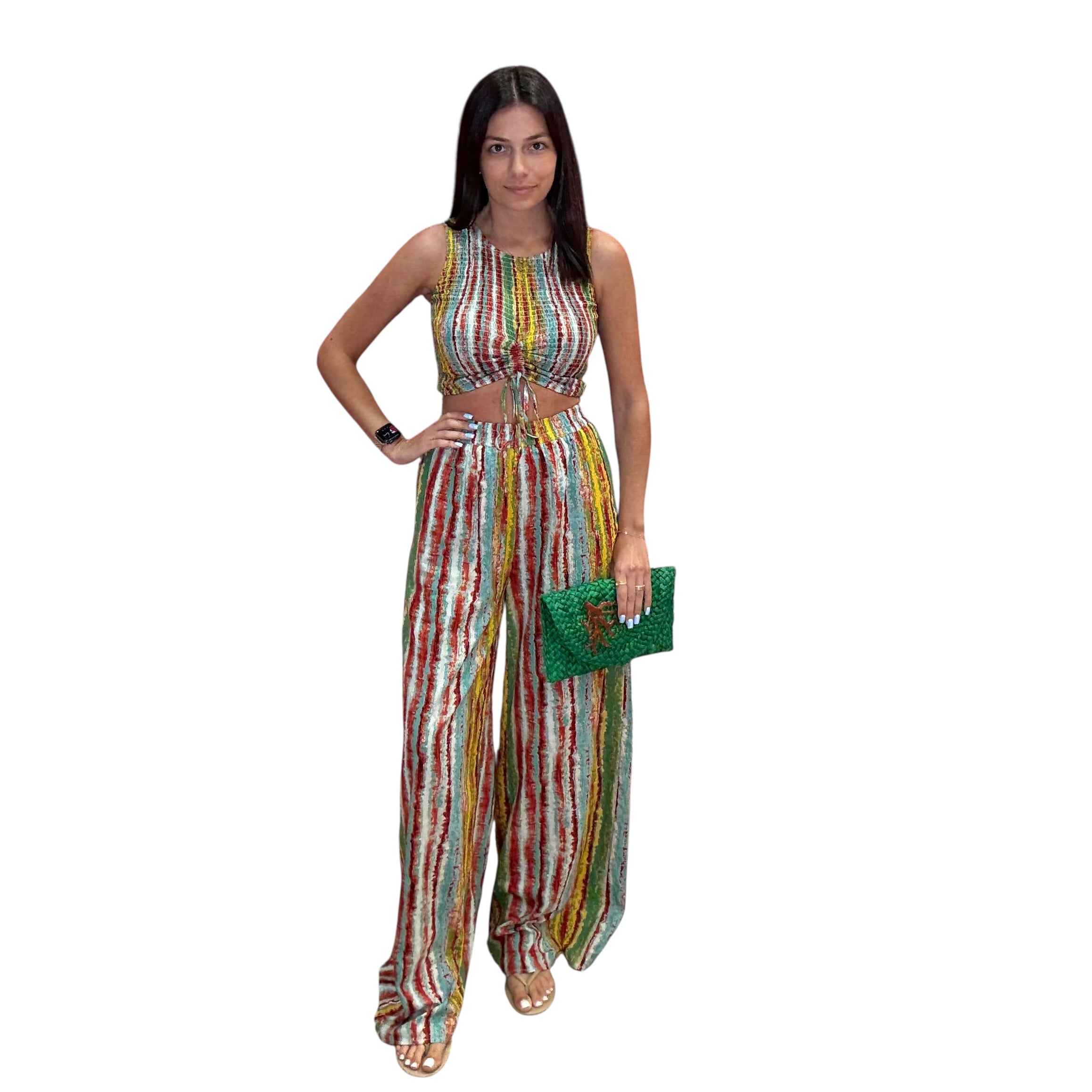 Sunset Stroll Smocked Pant Set available at Alicia DiMichele Boutique – stylish women’s fashion and accessories.