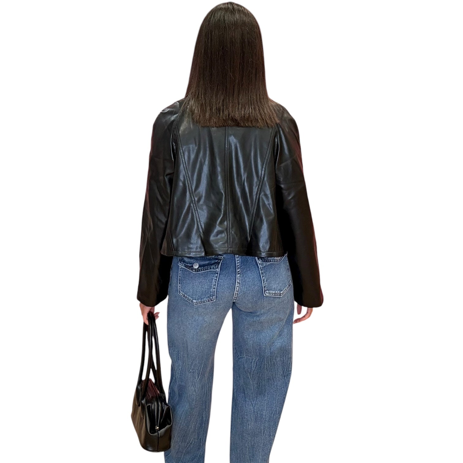 The Lowe Cropped Jacket - Black Vegan Leather -RbL puppeT – Alicia