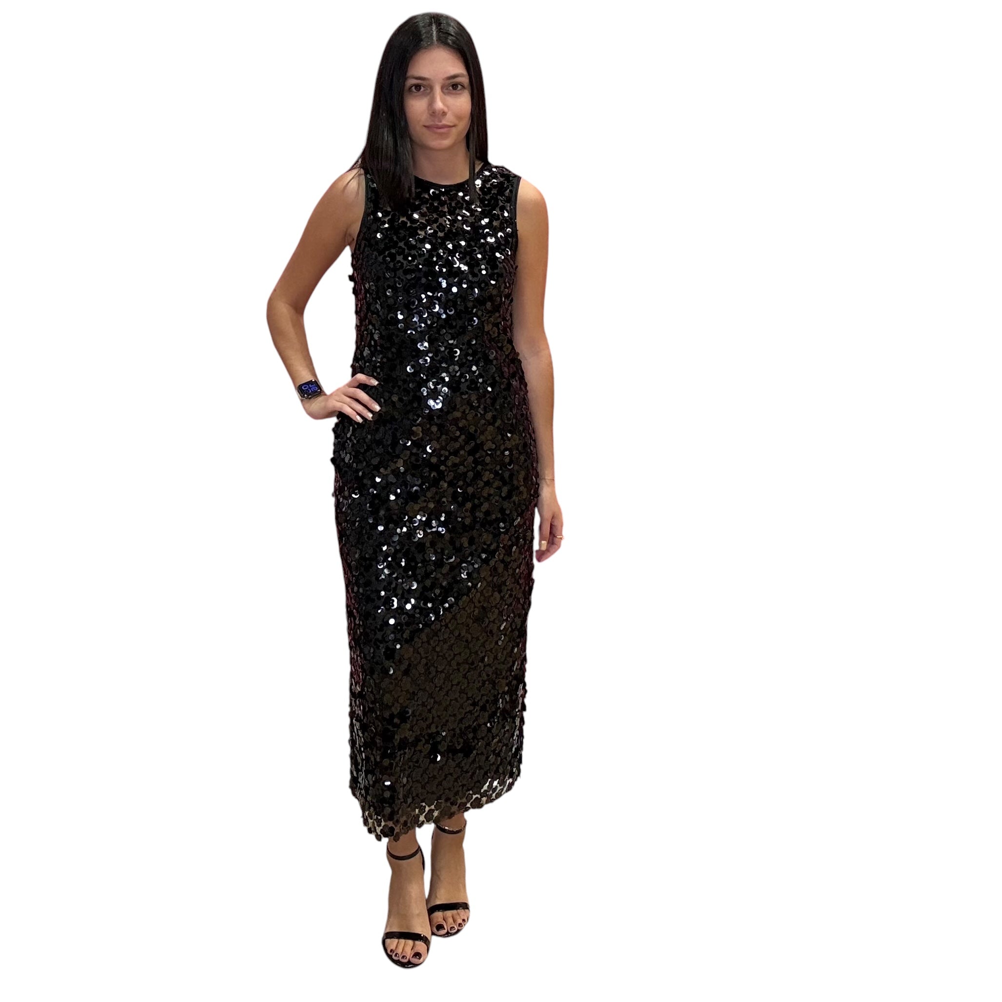 Sequin Mesh Midi Dress - Holiday Party Dress Alicia DiMichele Boutique Sequin Mesh Midi Dress - Holiday Party Dress Alicia DiMichele Boutique
