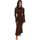 Flared Ribbed Maxi Dress