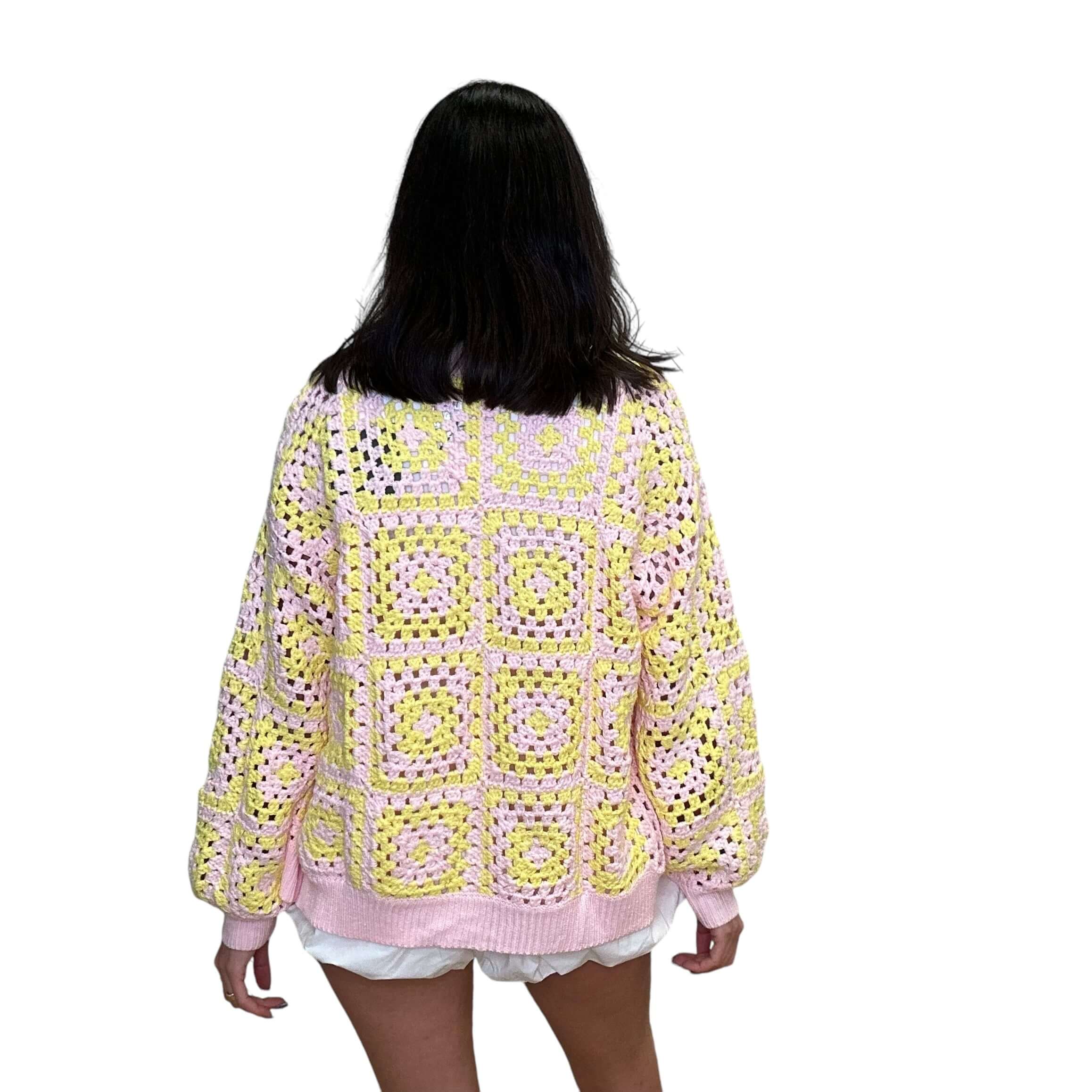 Colorful Crochet button Cardigan